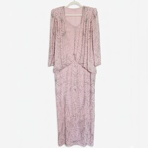 Jack Bryan - Vintage Full Length Beaded Mother of the Bride Dress in Blush Pink